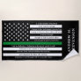 Soldiers Prayer Personalized Thin Green Line Beach Towel