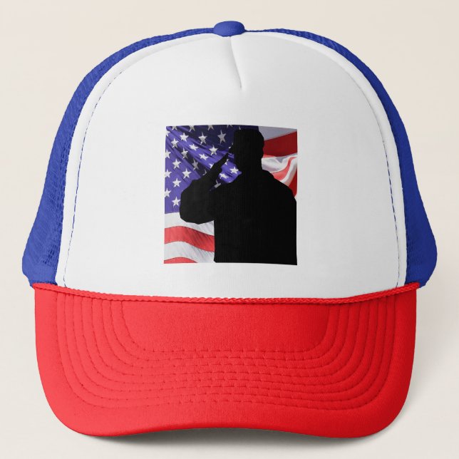 Soldier's Shadow Salute Trucker Hat (Front)