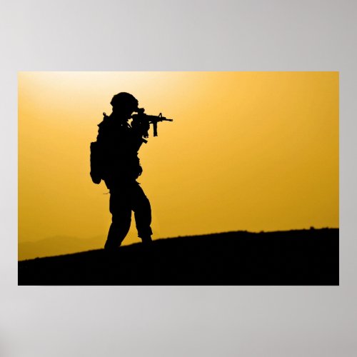 Soldiers Silhouette Poster