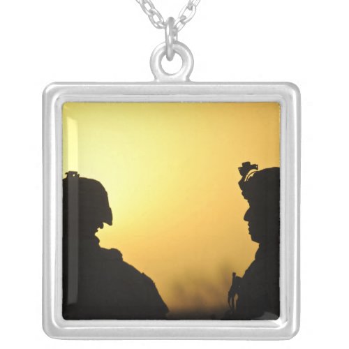 soldiers silver plated necklace