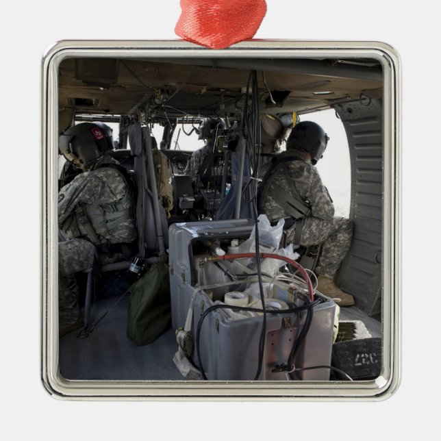 soldiers watch for hazards metal ornament (Front)