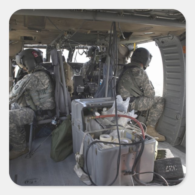 soldiers watch for hazards square sticker (Front)