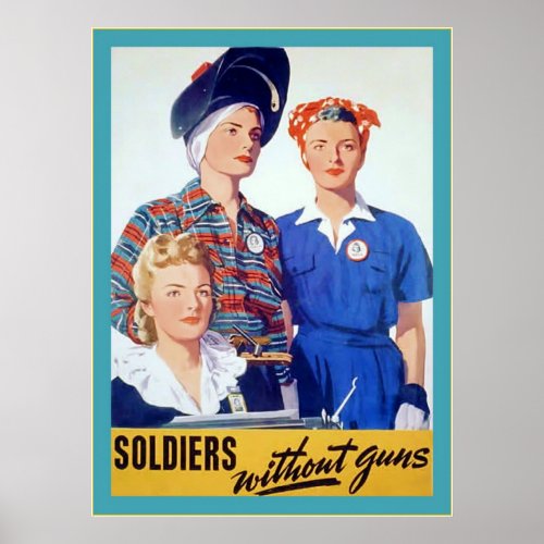 Soldiers Without Guns   Vintage World War 2 Poster