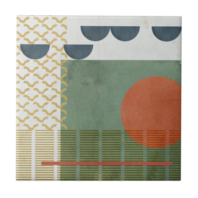 Soleil Rouge III Ceramic Tile (Front)