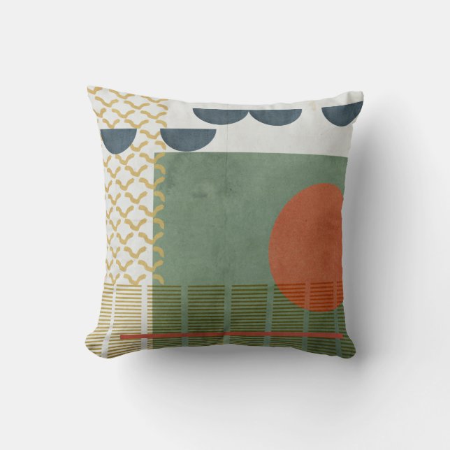 Soleil Rouge III Throw Pillow (Front)