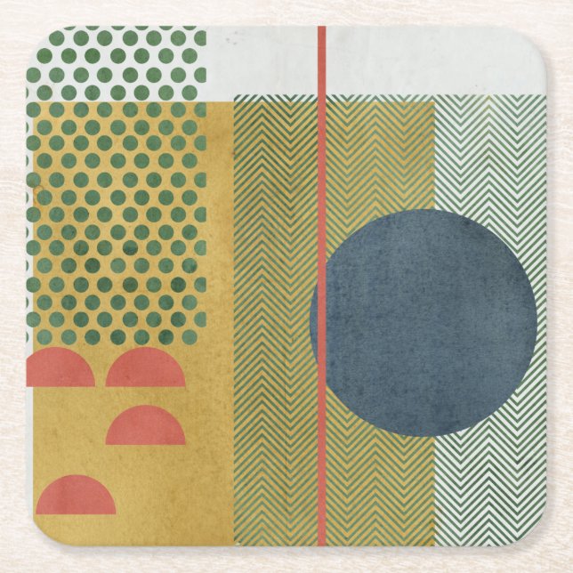 Soleil Rouge IV Square Paper Coaster (Front)