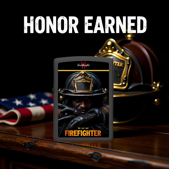 Solemn Fireman Crossed Gloves Dark Portrait Zippo Lighter (Creator Uploaded)