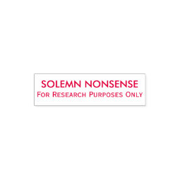 Solemn Nonsense For Research Purposes Only Stamp | Zazzle