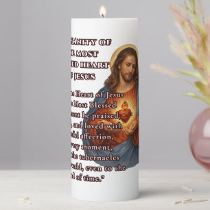 Solemnity of the Sacred Heart of Jesus Prayer Pillar Candle