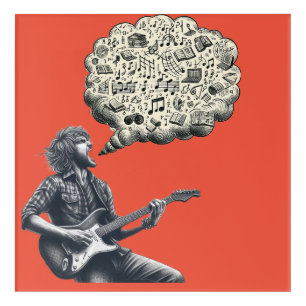 Solfeggio explosive guitar player acrylic print