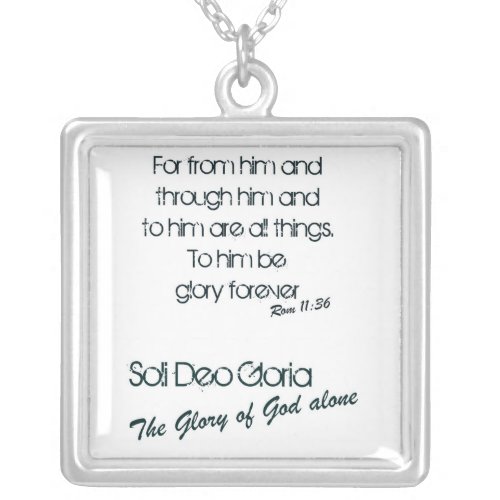 Soli Deo Gloria Glory of God Alone Silver Plated Necklace