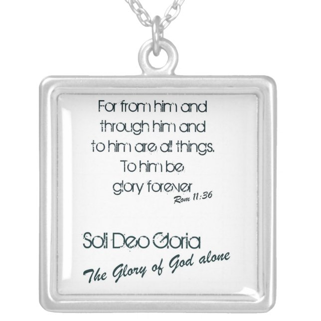 Soli Deo Gloria /Glory of God Alone Silver Plated Necklace (Front)