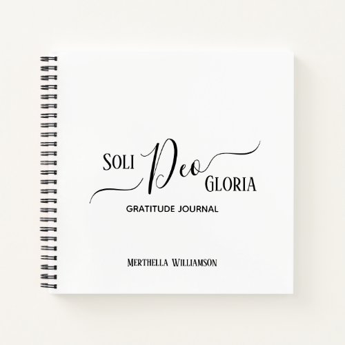 SOLI DEO GLORIA Personalized Gratitude Journal