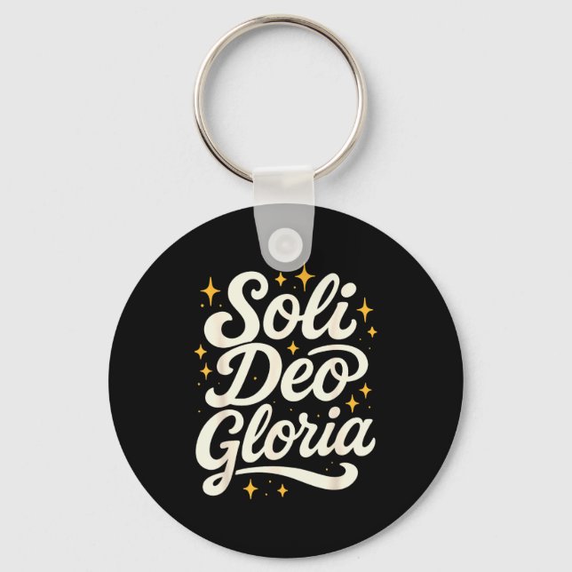 Soli Deo Gloria Reformed Christian Theology Design Keychain (Front)