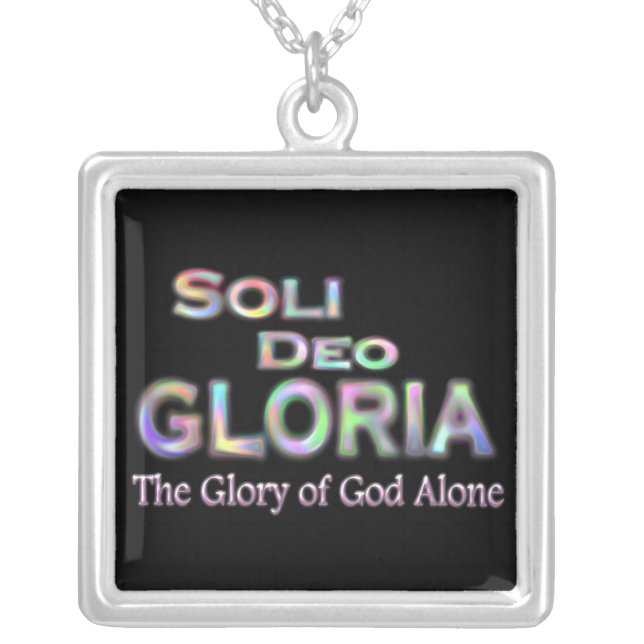 Soli Deo Gloria Silver Plated Necklace (Front)