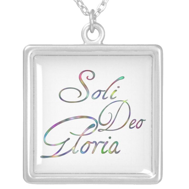 Soli Deo Gloria Silver Plated Necklace (Front)