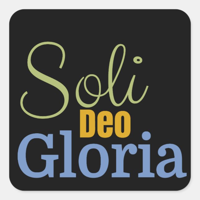 Soli Deo Gloria Square Sticker (Front)