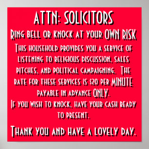 Solicitation sign