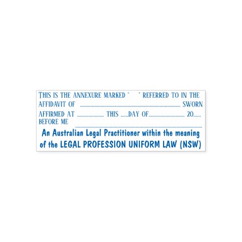 Solicitor affidavit annexure NSW law blue Self_inking Stamp