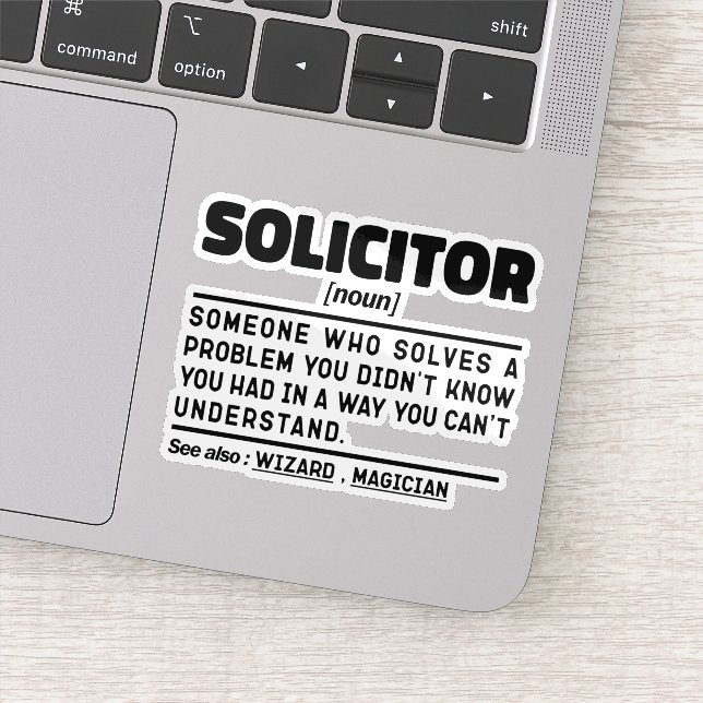 Solicitor Noun Definition Cool Lawyer At Law Funny Sticker (Detail)