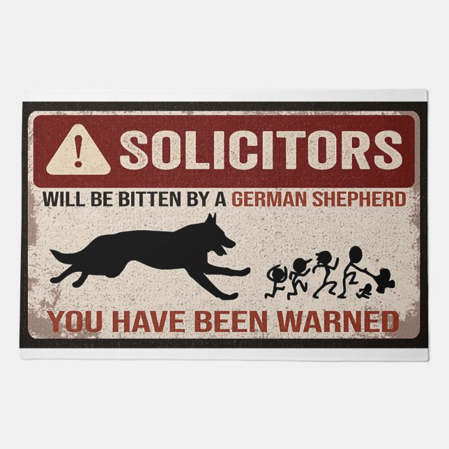 Solicitors Will Be Bitten By A German Shepherd Doormat (Front)