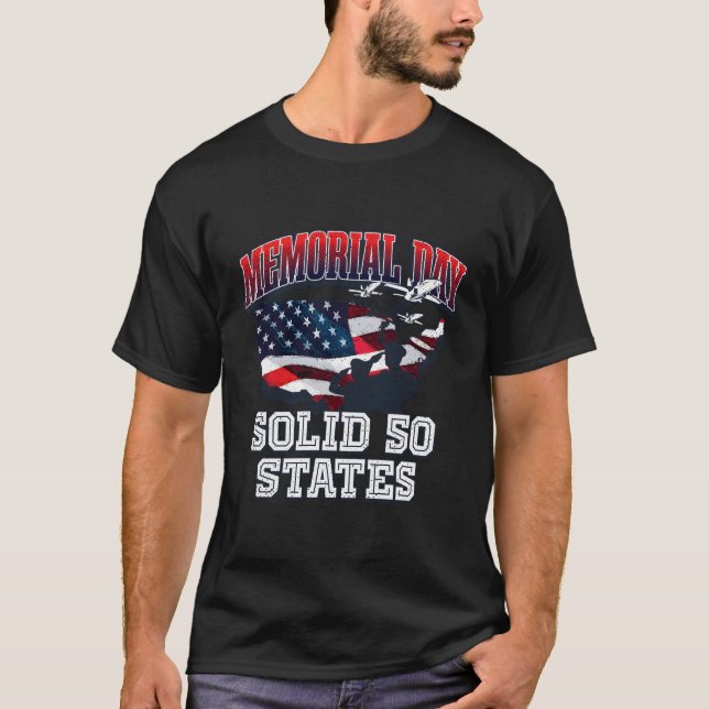 Solid 50 States American Proud Usa Honored Patriot T-Shirt (Front)