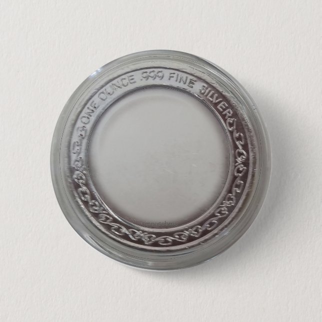 Solid .999+ Blank Silver Round Ounce Button (Front)