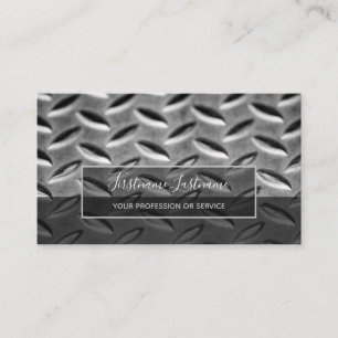 Solid abstract diamond metal plate surface business card