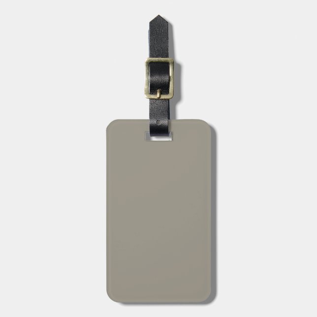 Solid Aluminum Silver Gray Luggage Tag (Front Vertical)