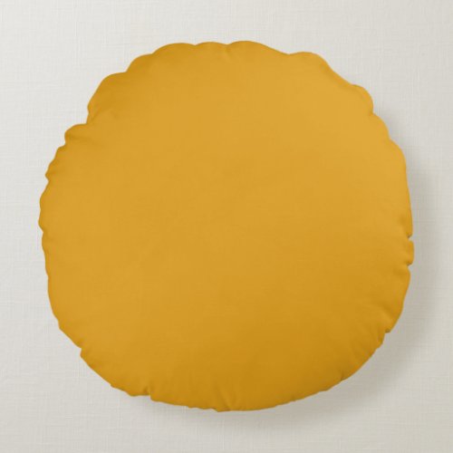 Solid amber dirty yellow round pillow