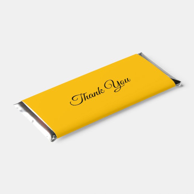 Solid Amber Thank You Names and Date Hershey Bar Favors (Angled)