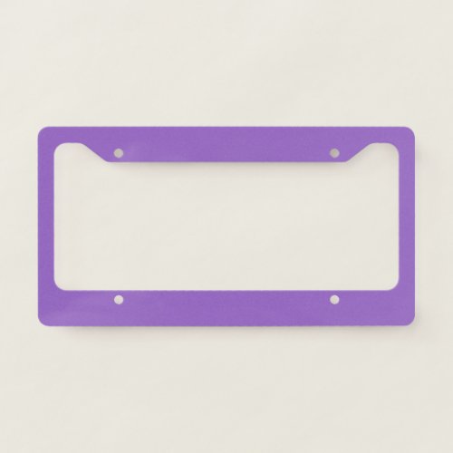 Solid amethyst purple license plate frame