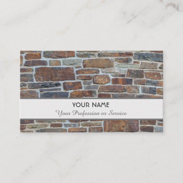 Solid ancient brickwall business card (Front)