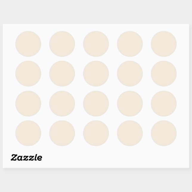 Solid antique white light beige classic round sticker (Sheet)