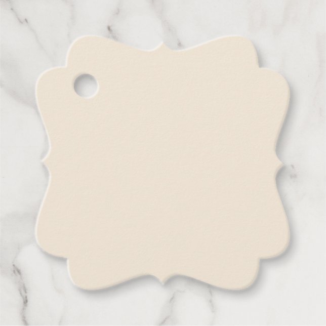 Solid antique white light beige favor tags (Front)