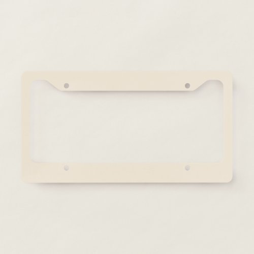 Solid antique white light beige license plate frame