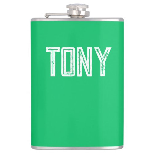 Solid Apple Green Custom Name Monogram Flask