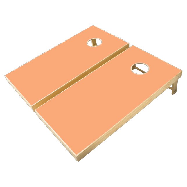 Solid Apricot Cornhole Set (Angled)