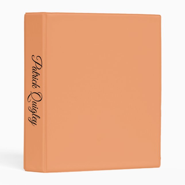 Solid Apricot Personalized Mini Binder (Front/Spine)