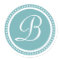 Solid Aqua Blue Dot Monogram Initial Sticker