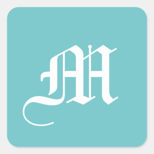 Solid Aqua Blue Pop of Color Square Sticker