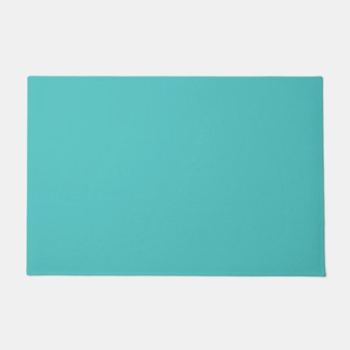 Solid aqua sky turquoise doormat