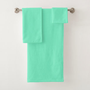 Solid aquamarine aqua mint bath towel set