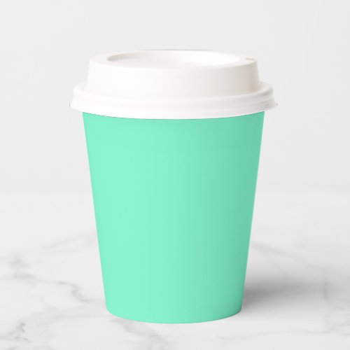 Solid aquamarine aqua mint paper cups