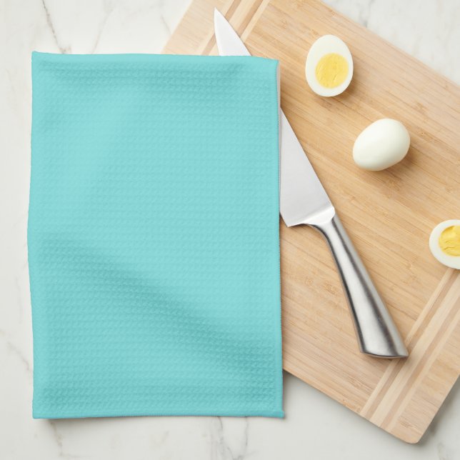 Solid Aquamarine Kitchen Towel (Quarter Fold)