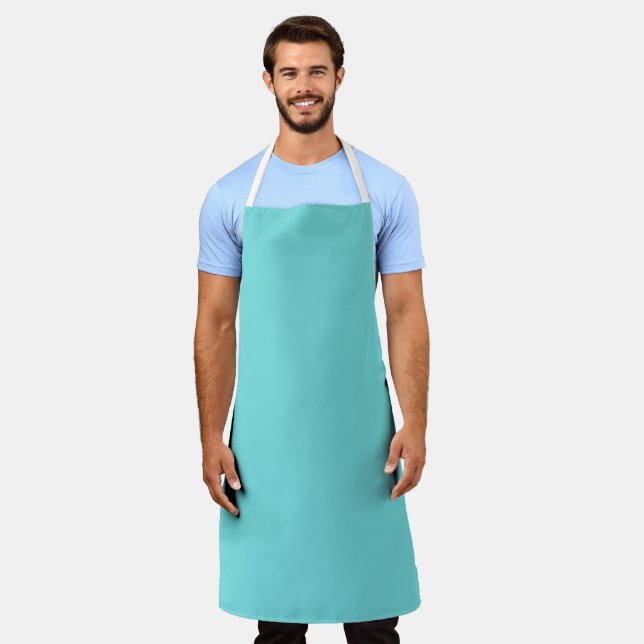 Solid Aquamarine Men's Apron (Worn)