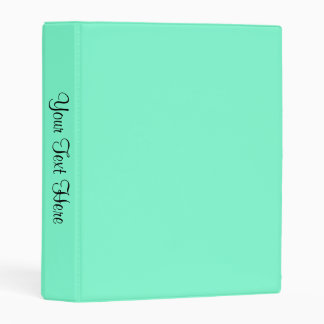 Solid Aquamarine Name in Spine Mini Binder