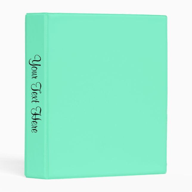 Solid Aquamarine Name in Spine Mini Binder (Front/Spine)