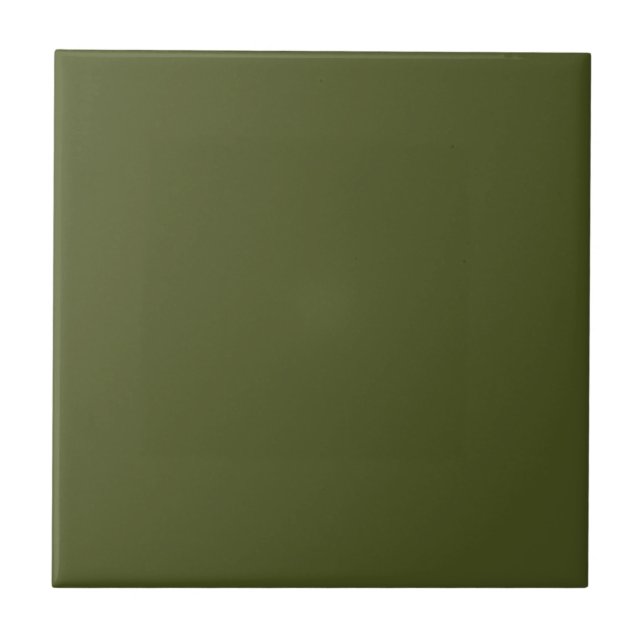 Solid Army Green Ceramic Tile (Front)