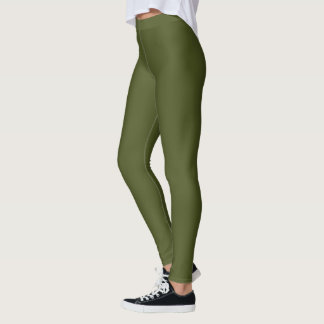 Solid Army Green Leggings